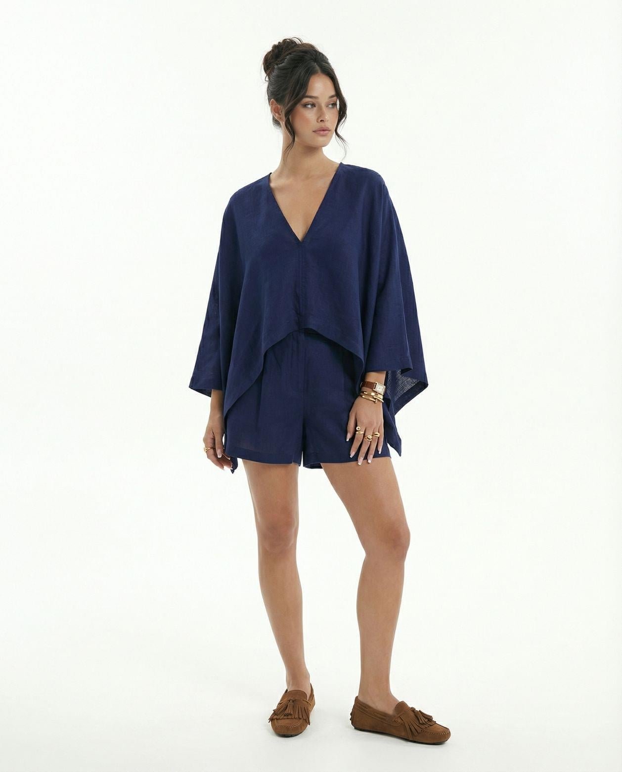 Keten Kimono Bluz & Şort